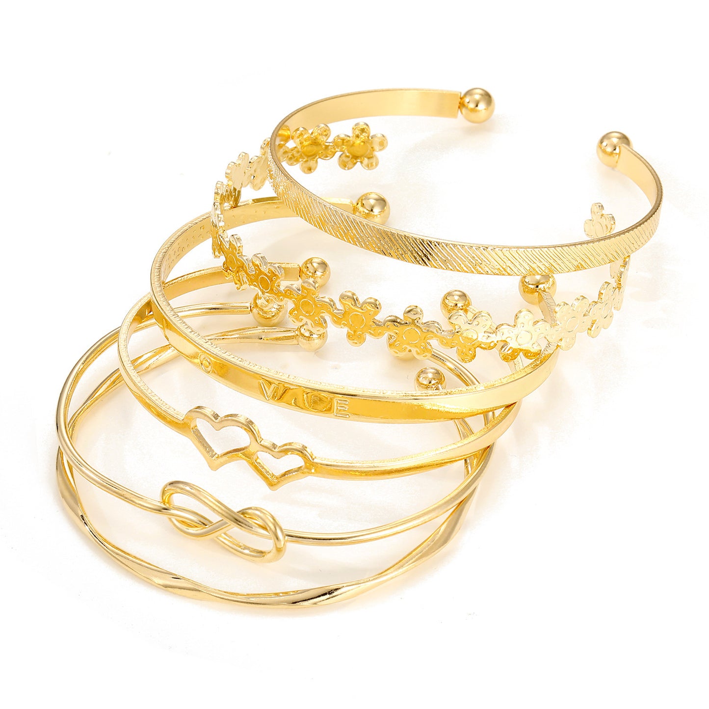 Vintage Gold Letter LOVE Bracelet 6 Pieces