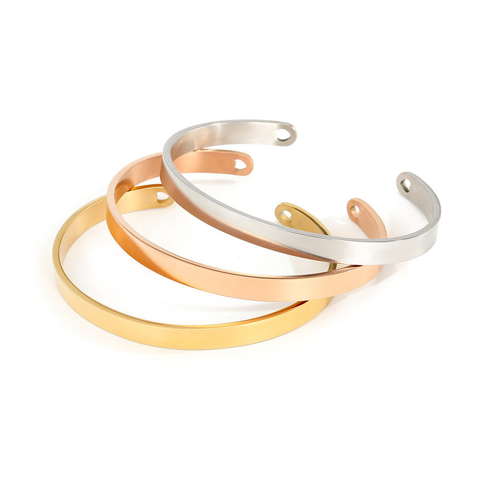 Smooth Titanium Steel Couple Bracelet