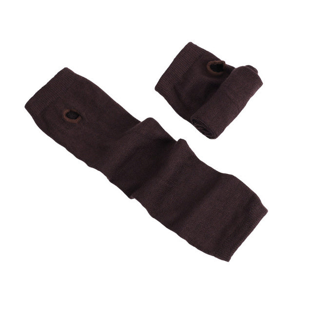 Women Fashion Lady Striped Elbow Gloves Warmer Knitted Long