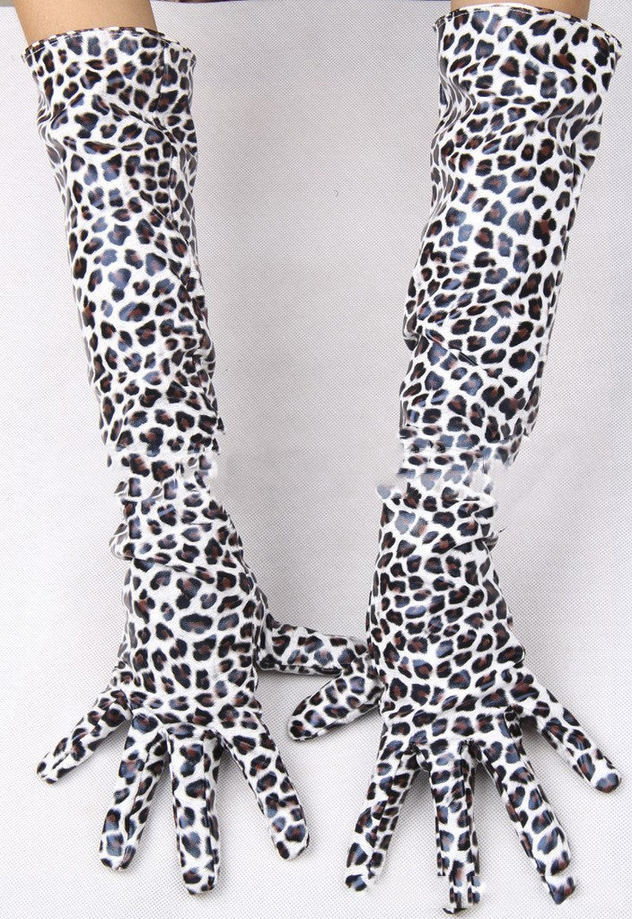 Faux Leather Warm Long Fashion Stage Gloves