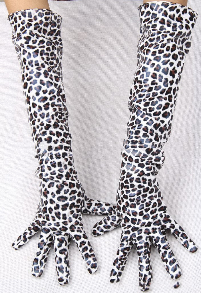 Faux Leather Warm Long Fashion Stage Gloves