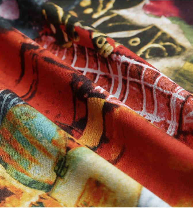 Versear Ethnic Women Jacket Colorful Graffiti Print Faux
