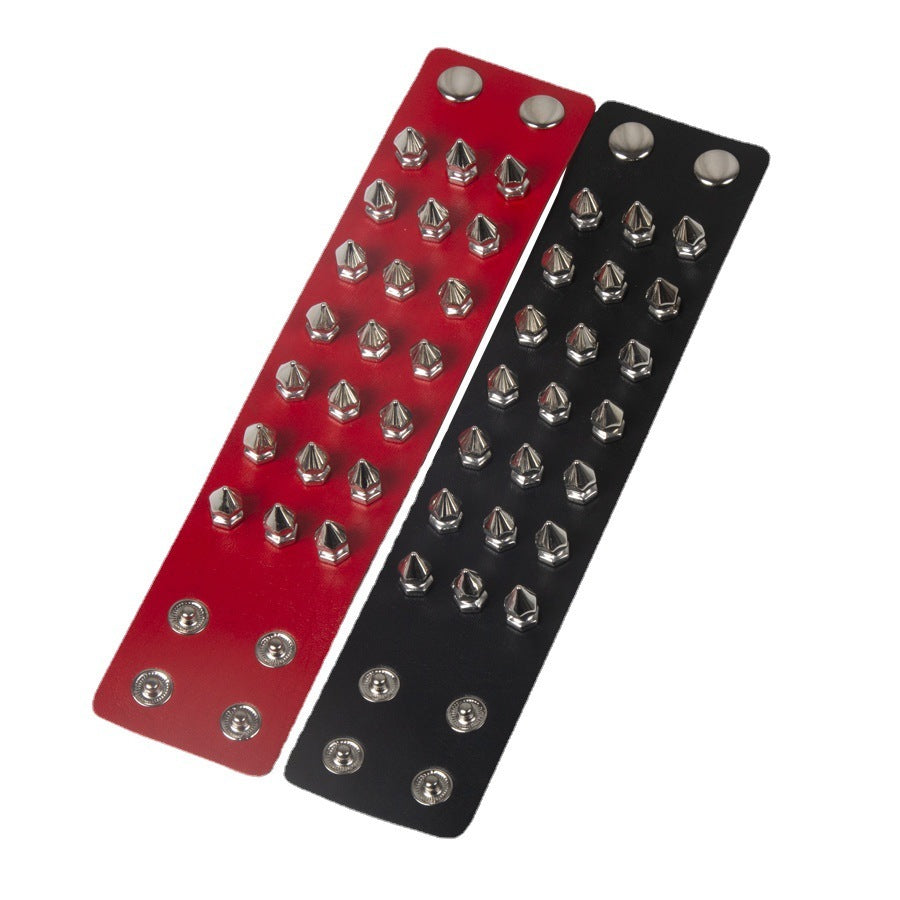 Punk Exaggerated Pointed Rivet Bracelet Gothic Leather Bracelet