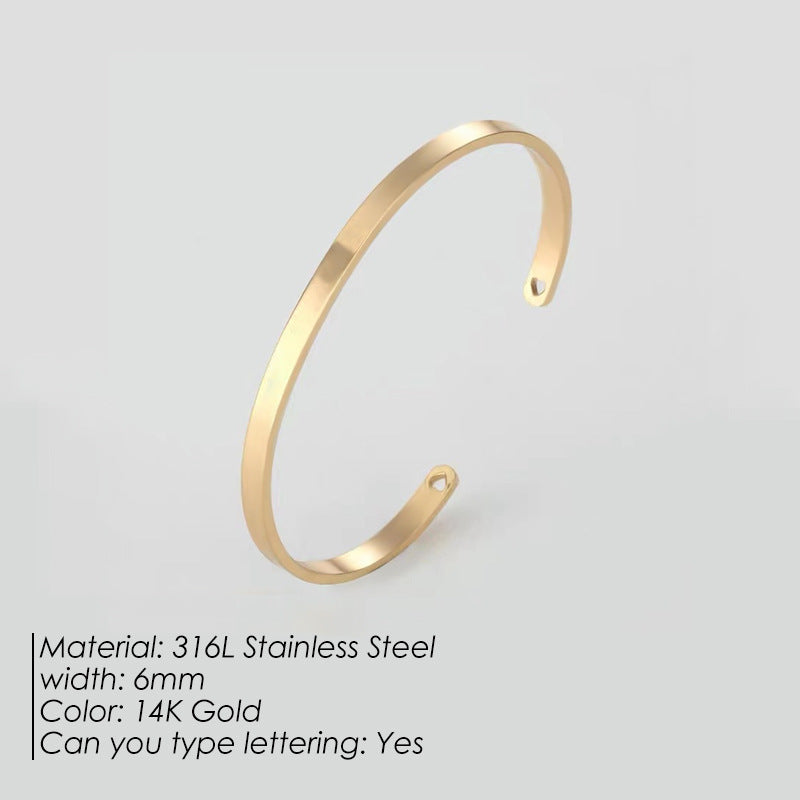 Smooth Titanium Steel Couple Bracelet