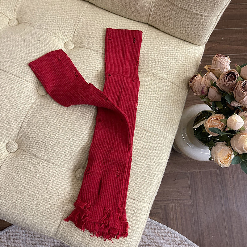Women's Knitted Long Dopamine Multi-color Gloves