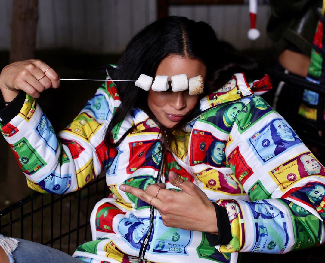 Colorful Printed And Dyed Bread Hooded Down Cotton Padded Jacket
