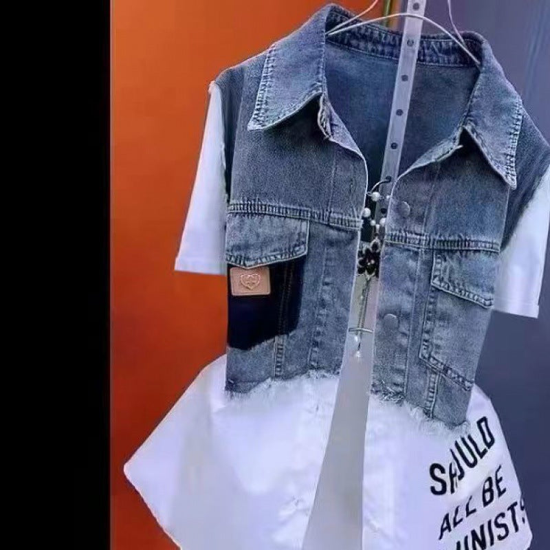 Striped Denim Coat Women's Design Niche Jacket Top