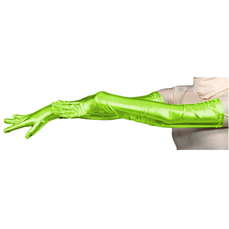Stage Performance Prom Rubberized Tight Gloves