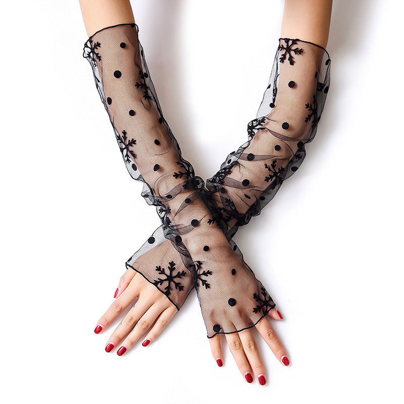 Summer Ice Silk Sleeves Women's Lace Driving Thin Arm Guards
