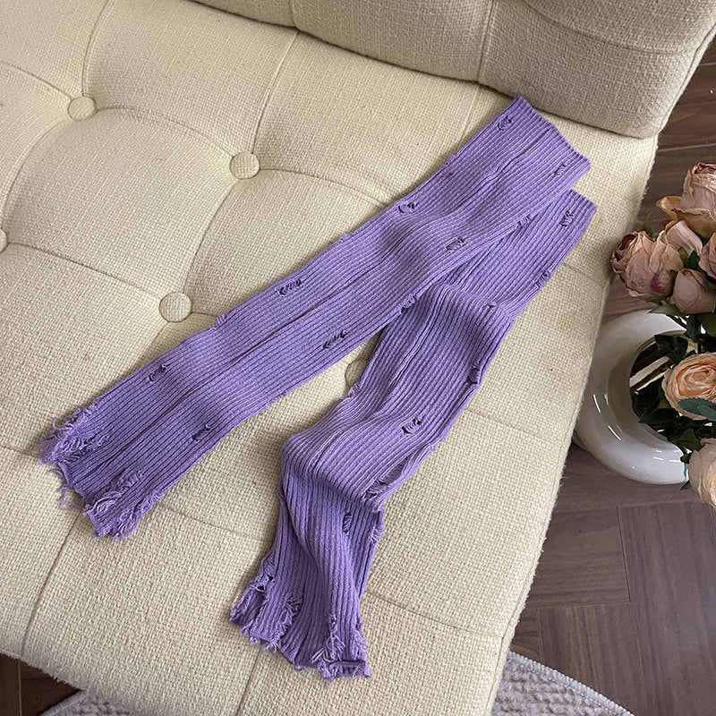 Women's Knitted Long Dopamine Multi-color Gloves