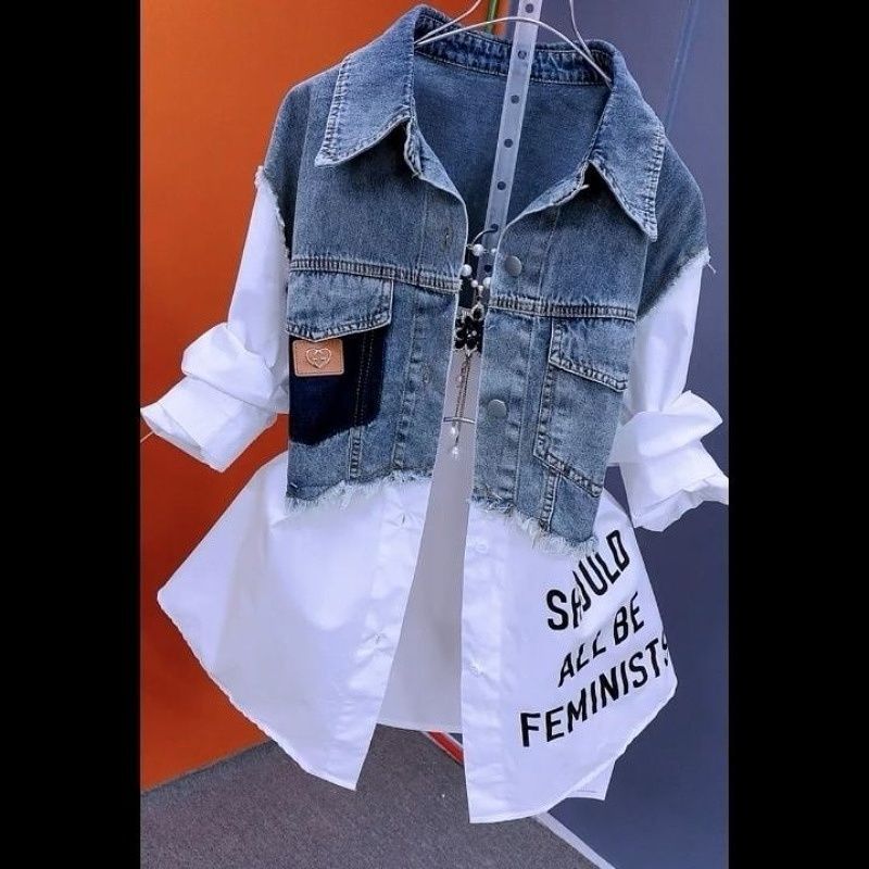 Striped Denim Coat Women's Design Niche Jacket Top