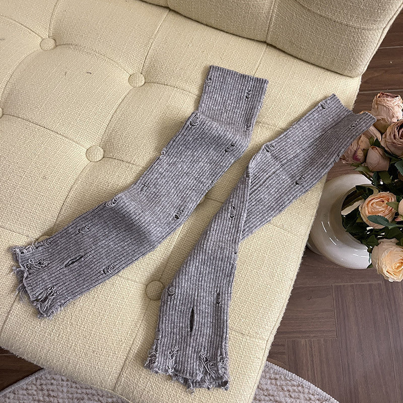 Women's Knitted Long Dopamine Multi-color Gloves