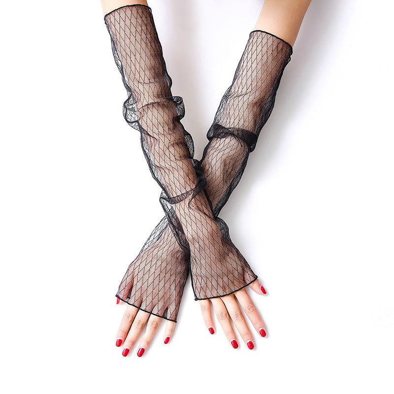 Summer Ice Silk Sleeves Women's Lace Driving Thin Arm Guards