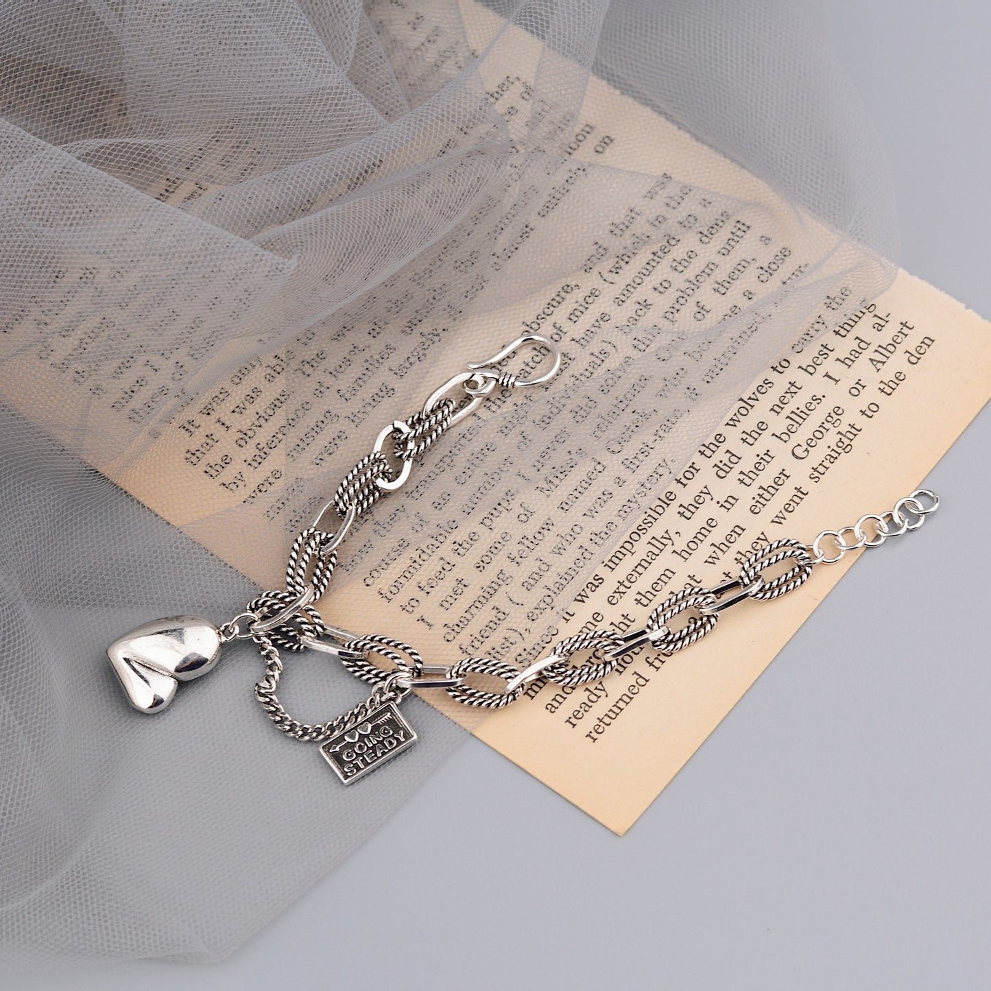 Personality Retro Asymmetric Love Bracelet Female