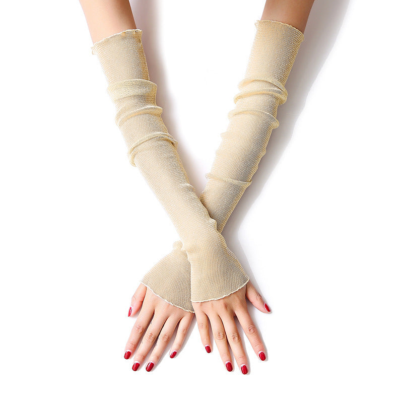 Summer Ice Silk Sleeves Women's Lace Driving Thin Arm Guards