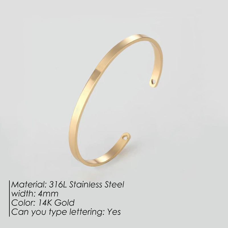 Smooth Titanium Steel Couple Bracelet