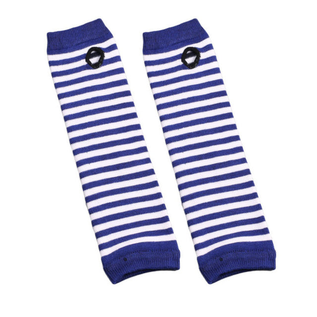 Women Fashion Lady Striped Elbow Gloves Warmer Knitted Long