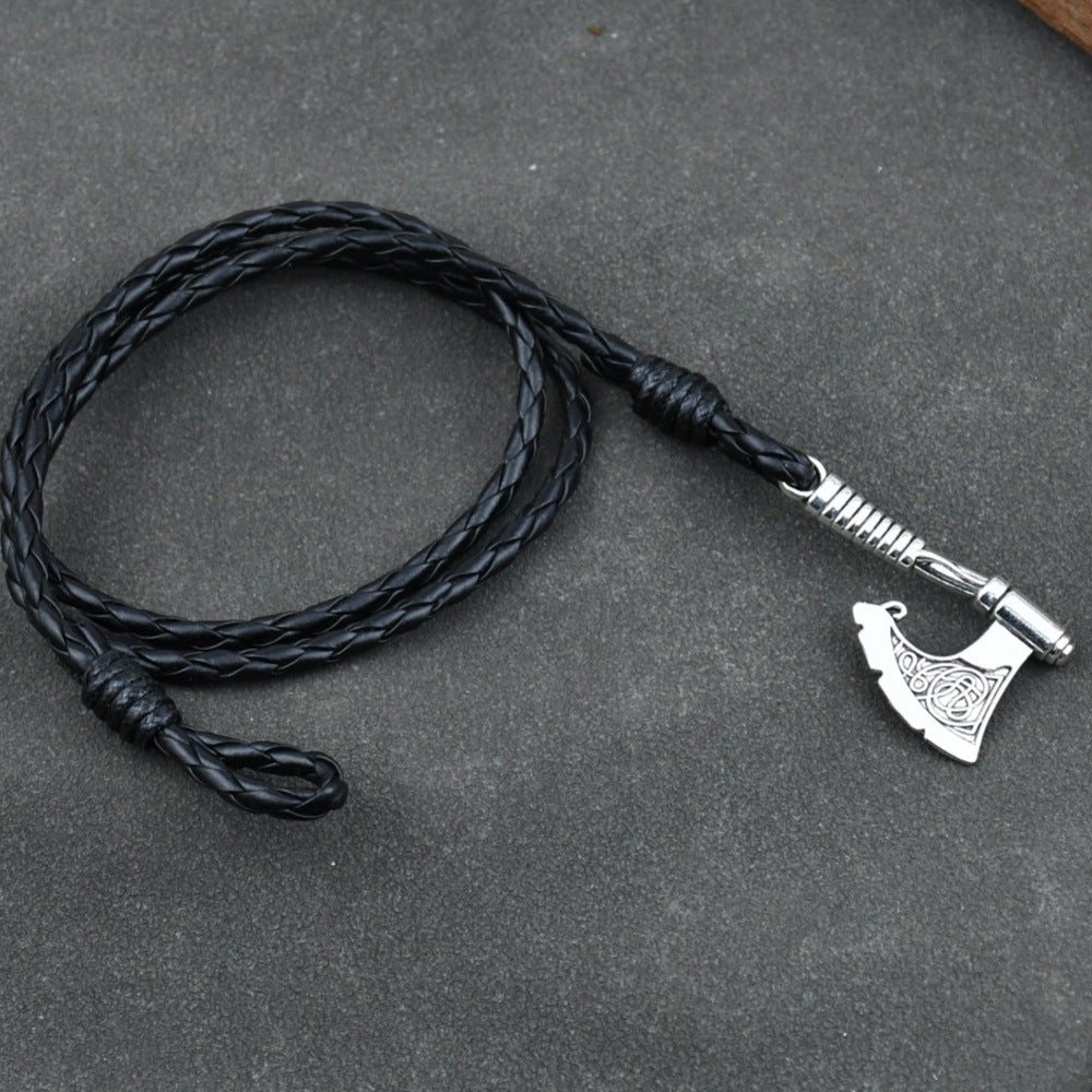 Ax Wrap Anchor Viking Leather Bracelet