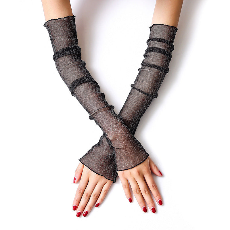 Summer Ice Silk Sleeves Women's Lace Driving Thin Arm Guards
