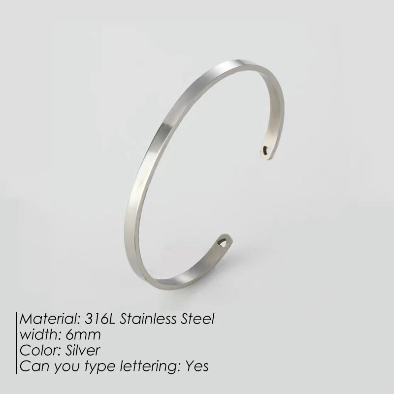 Smooth Titanium Steel Couple Bracelet