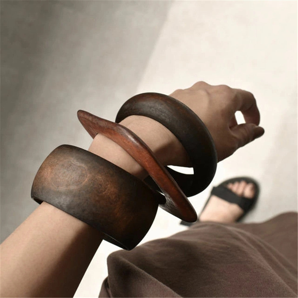 New Wooden Square Bracelet Artistic Retro Style