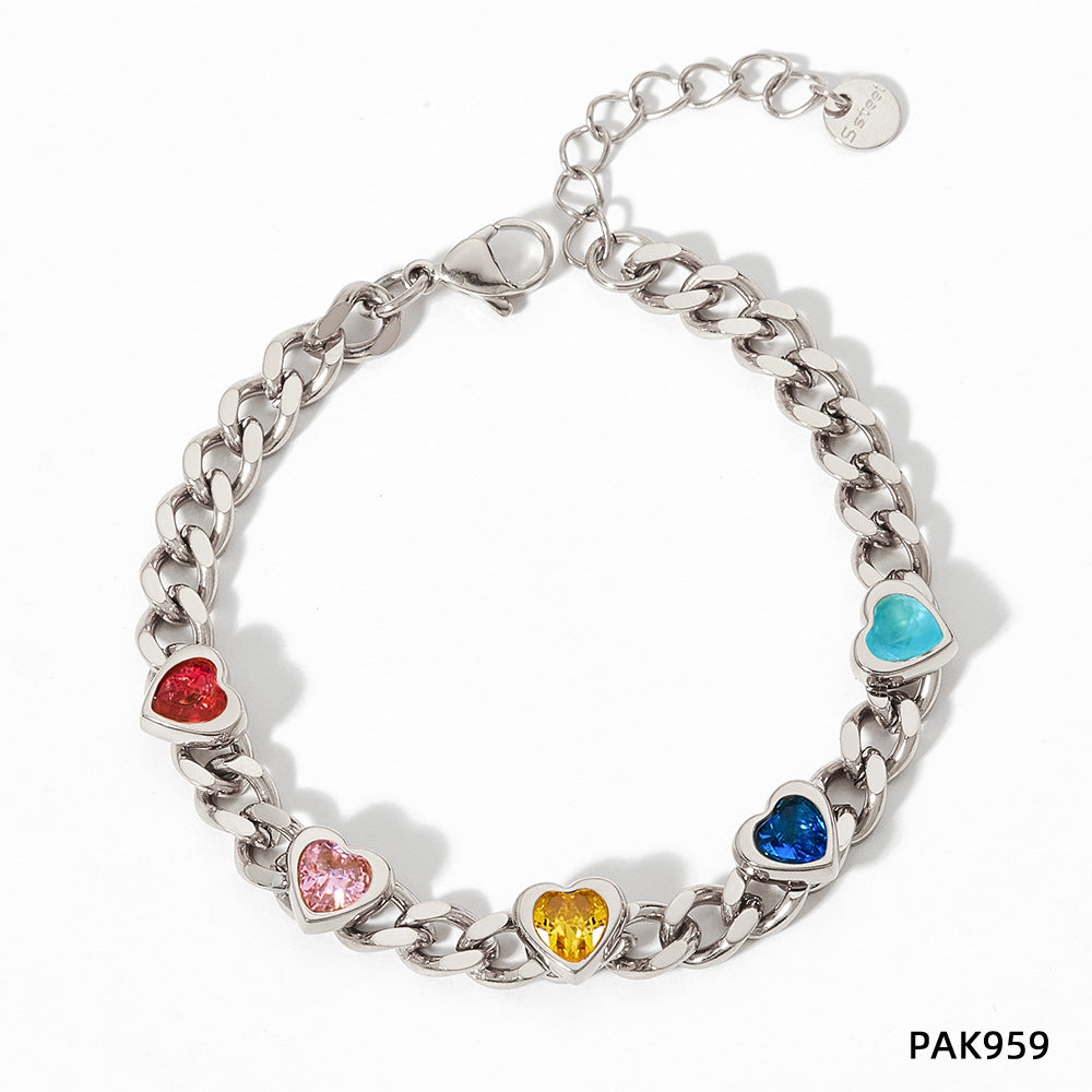 Design Sense Wheat Chain Stitching Zircon Bracelet