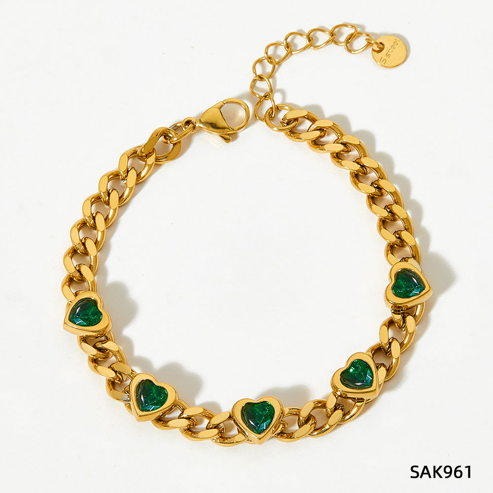 Design Sense Wheat Chain Stitching Zircon Bracelet