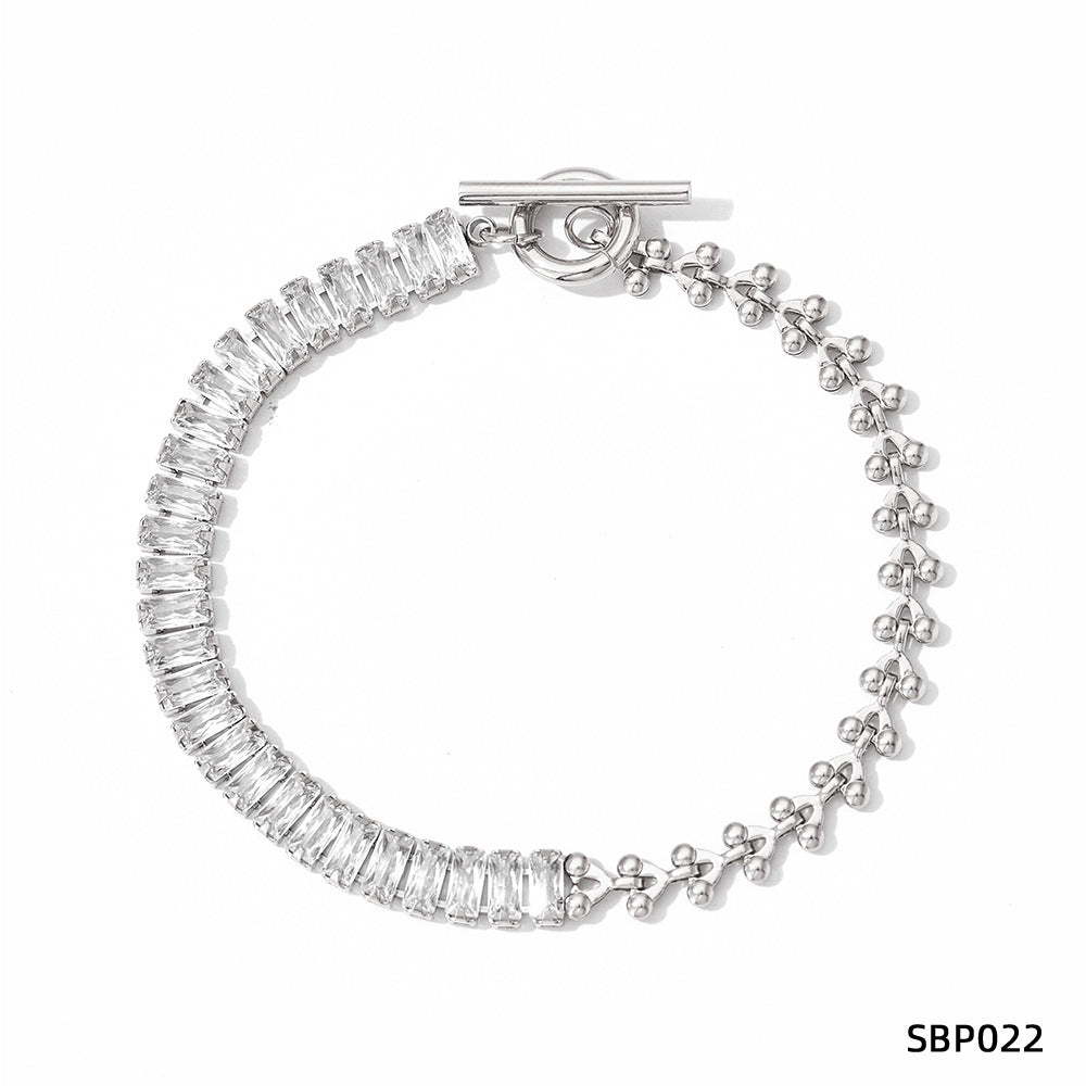 Design Sense Wheat Chain Stitching Zircon Bracelet