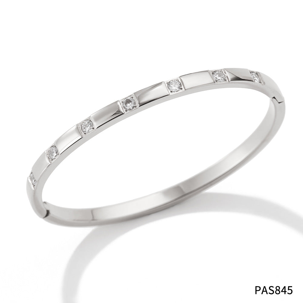 Design Sense Wheat Chain Stitching Zircon Bracelet