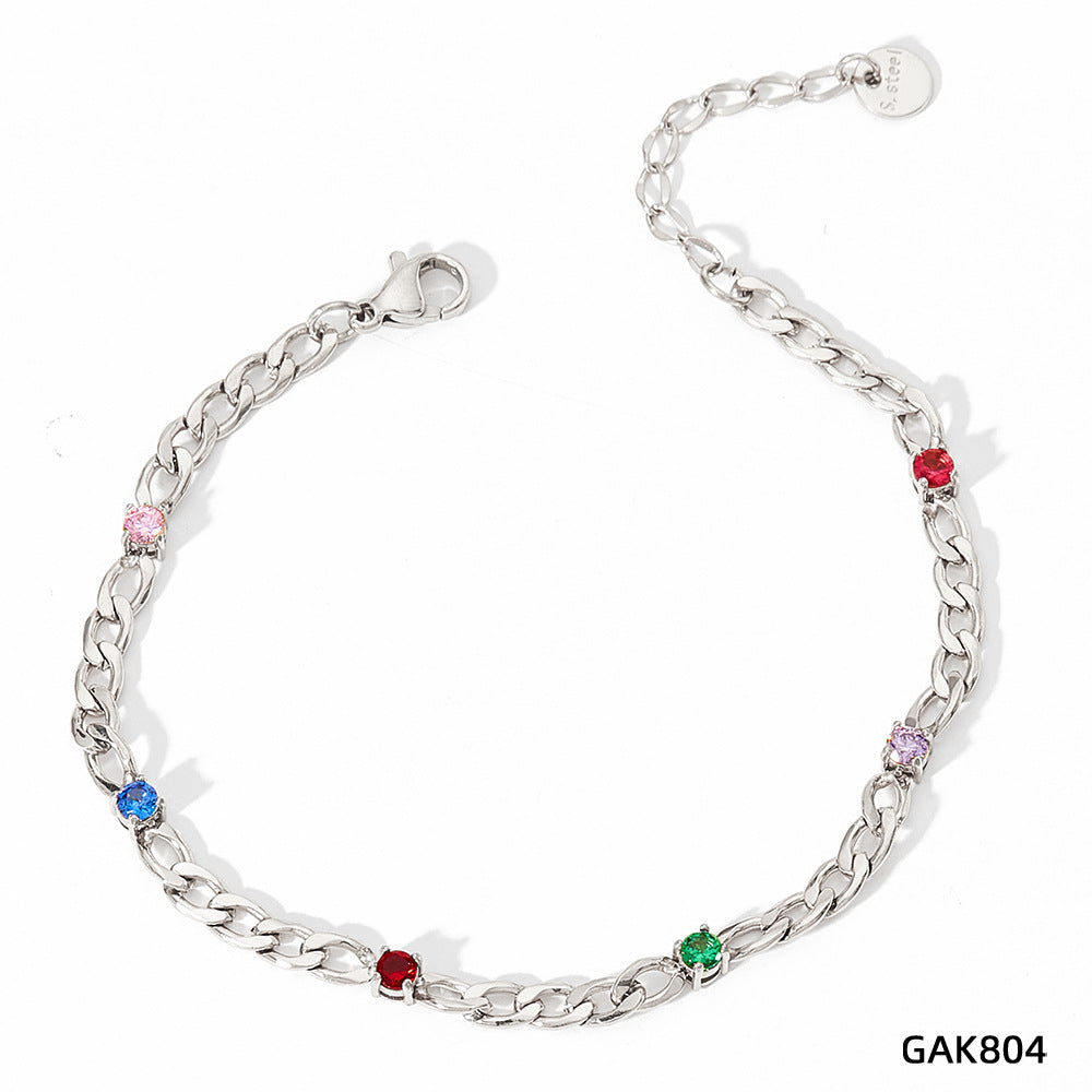 Design Sense Wheat Chain Stitching Zircon Bracelet