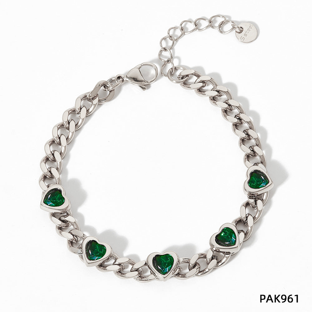 Design Sense Wheat Chain Stitching Zircon Bracelet