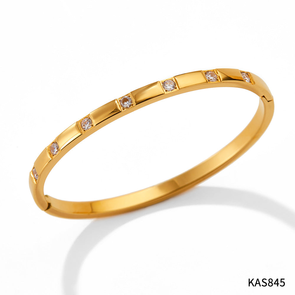 Design Sense Wheat Chain Stitching Zircon Bracelet