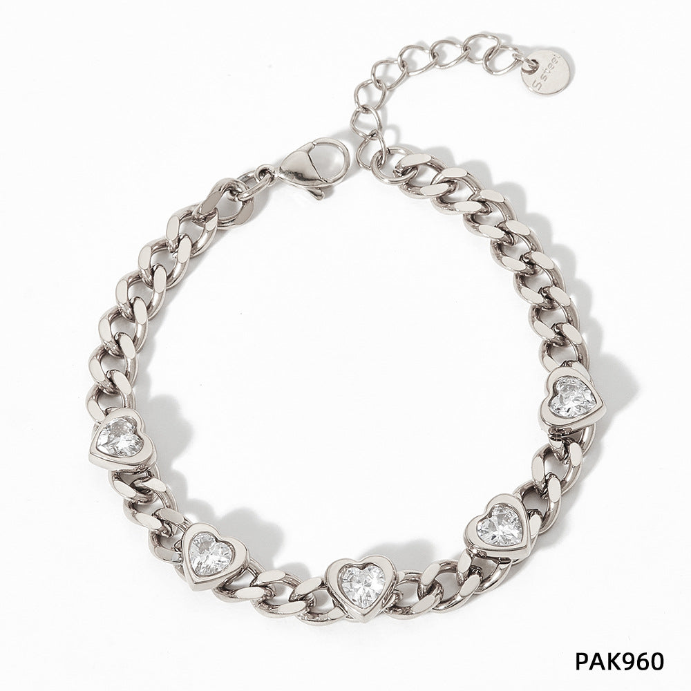 Design Sense Wheat Chain Stitching Zircon Bracelet