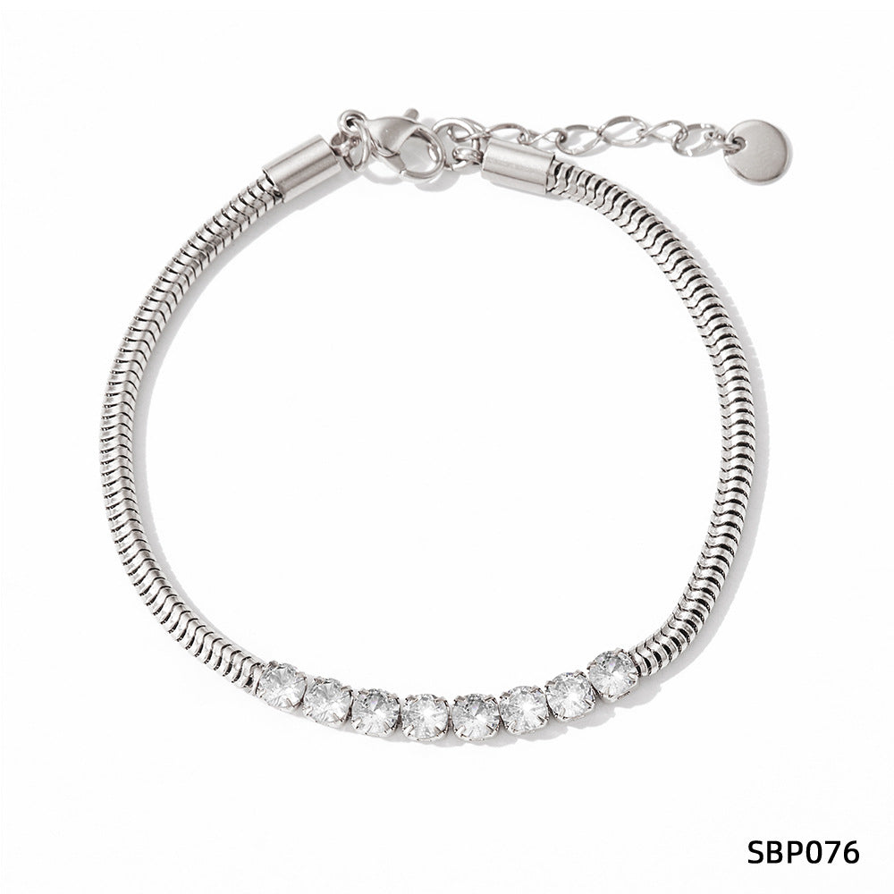 Design Sense Wheat Chain Stitching Zircon Bracelet