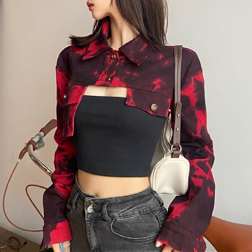 Women's Long-sleeved Coat, European And American Sweet Cool Personality Irregular Ultra-short