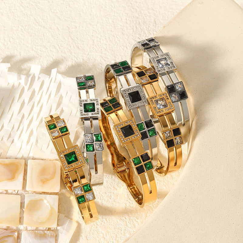 Full Body Titanium Steel Plated Light Luxury Bracelet
