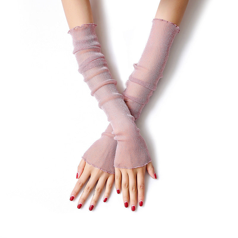 Summer Ice Silk Sleeves Women's Lace Driving Thin Arm Guards