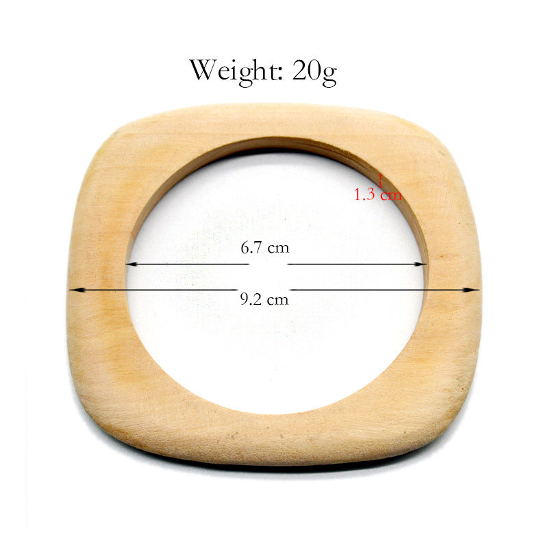 New Wooden Square Bracelet Artistic Retro Style