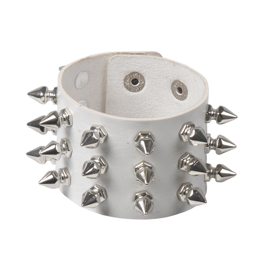 Punk Exaggerated Pointed Rivet Bracelet Gothic Leather Bracelet