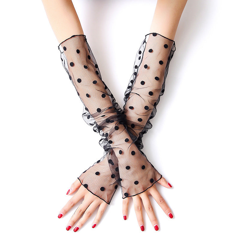 Summer Ice Silk Sleeves Women's Lace Driving Thin Arm Guards