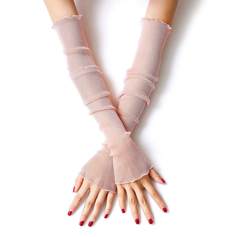 Summer Ice Silk Sleeves Women's Lace Driving Thin Arm Guards