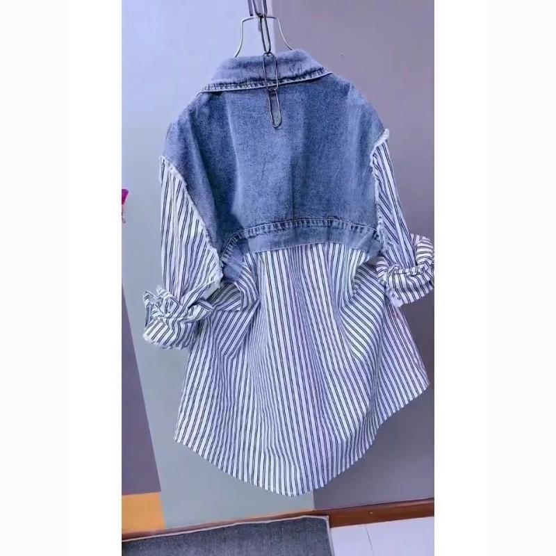 Striped Denim Coat Women's Design Niche Jacket Top
