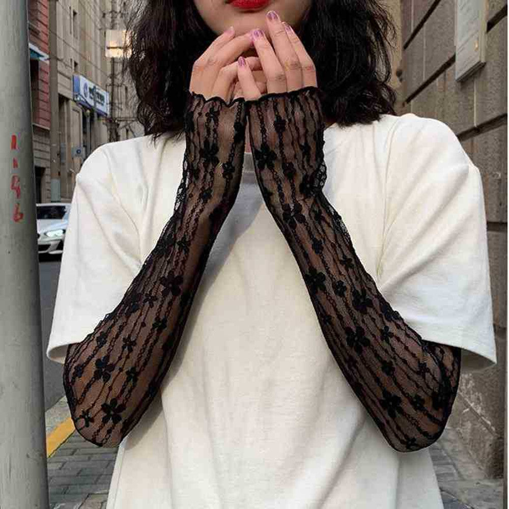 Long Decorative Gloves Car Cover Lace Style