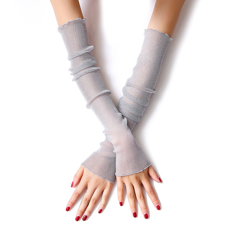 Summer Ice Silk Sleeves Women's Lace Driving Thin Arm Guards