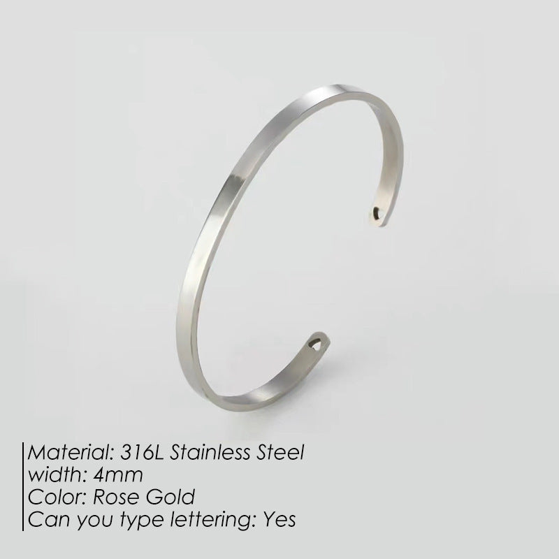 Smooth Titanium Steel Couple Bracelet