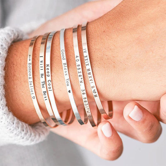 Smooth Titanium Steel Couple Bracelet