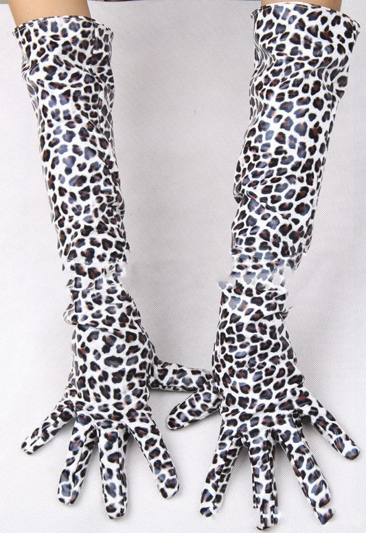 Faux Leather Warm Long Fashion Stage Gloves
