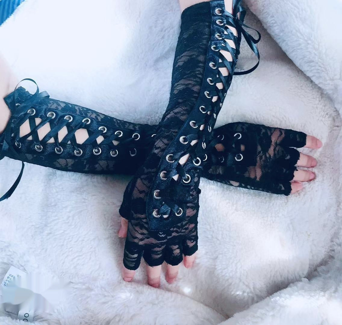 Beautiful Personality Lace Strap Gloves