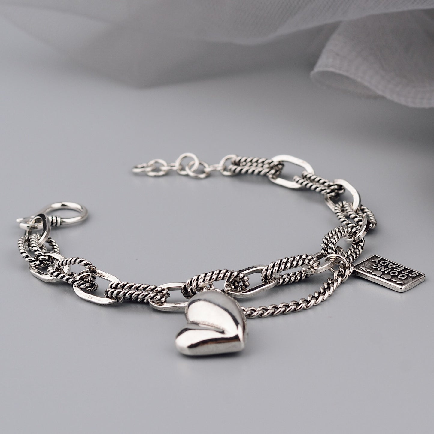 Personality Retro Asymmetric Love Bracelet Female