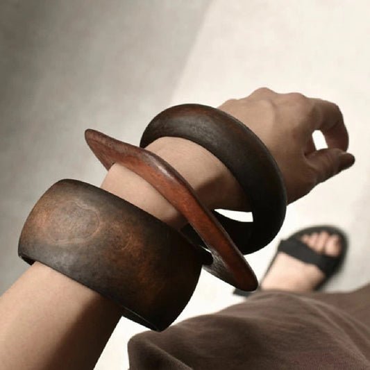New Wooden Square Bracelet Artistic Retro Style